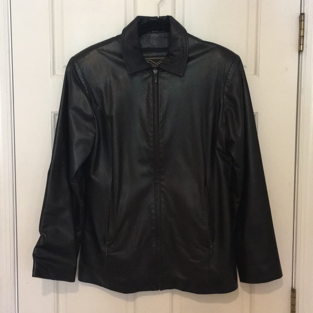 Dark brown leather jacket
